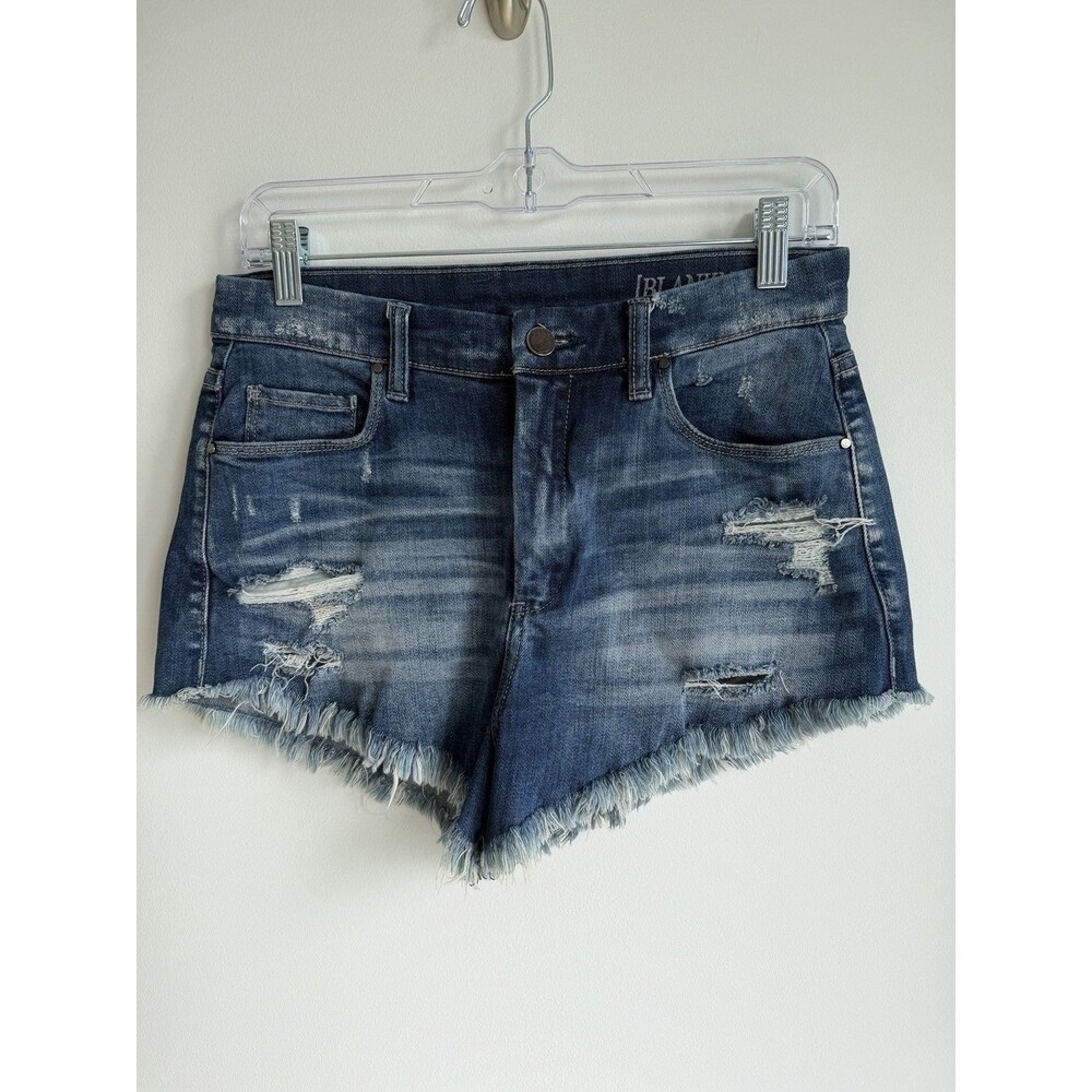 BLANKNYC White Distressed Jeans Shorts, Size 27, Mid-Rise, Frayed Hem